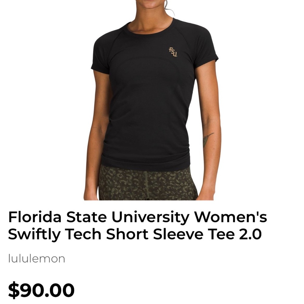 LULULEMON Florida State University Women's Swiftly Tech Short Sleeve Tee 2.0